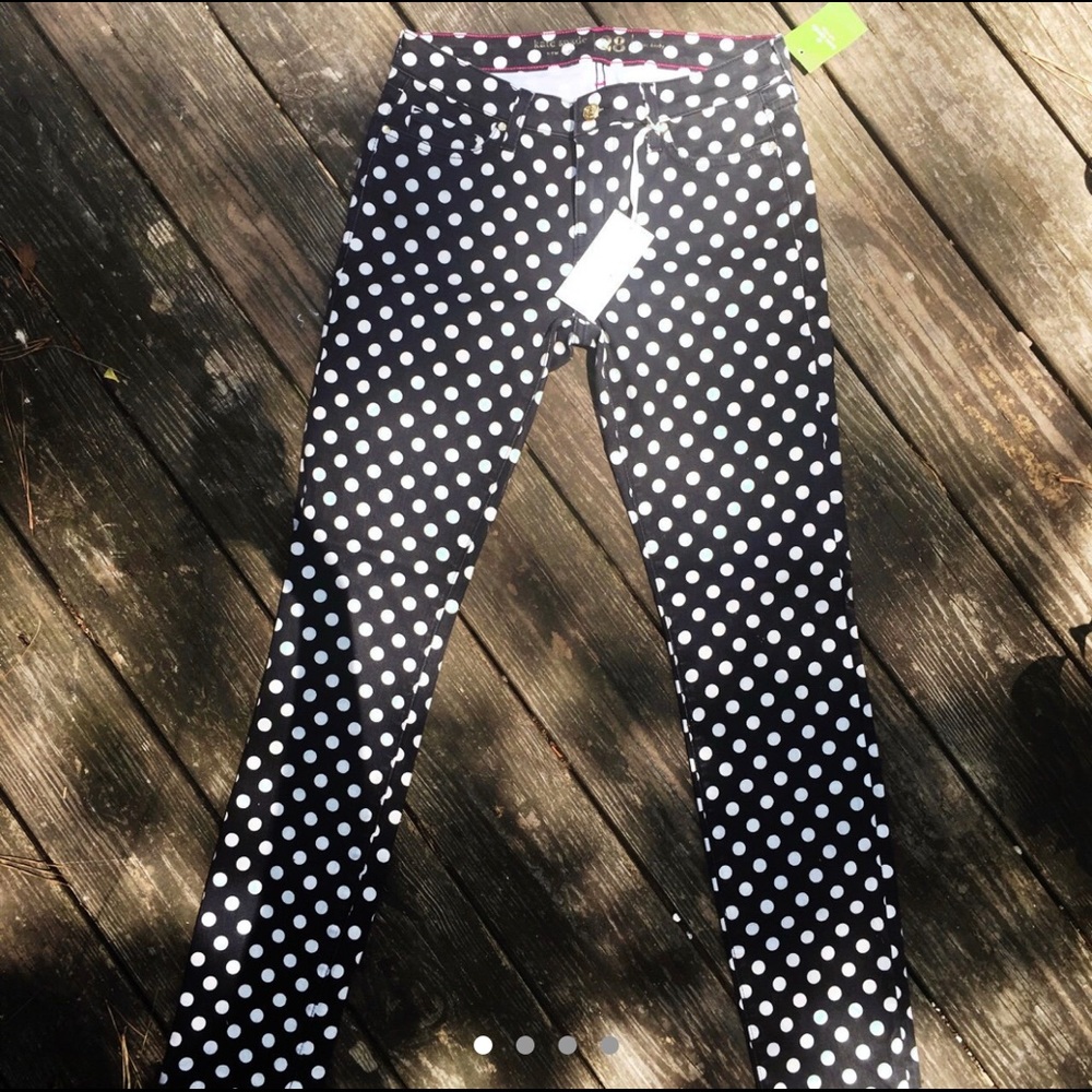 Kate Spade Polka Dot Black Denim Jeans